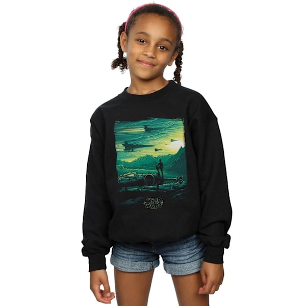 Star Wars: The Force Awakens Girls Poe Art Poster Sweatshirt 5-6 år Black 5-6 Years