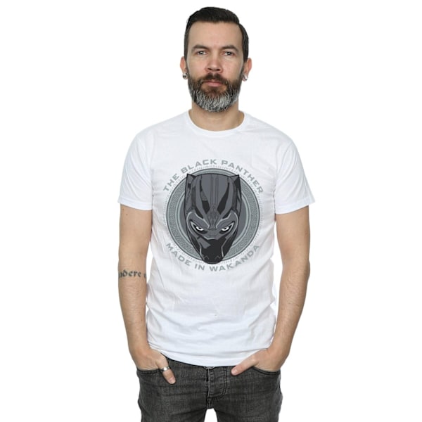 Black Panther Herr T-shirt i bomull XL Vit Tillverkad i Wakanda White XL