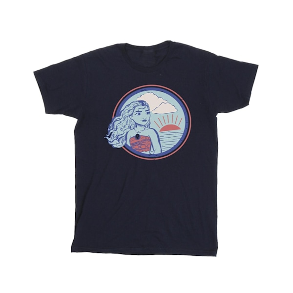 Disney Girls Moana Sunset Bomull T-shirt 7-8 år Marinblå Navy Blue 7-8 Years