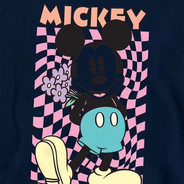 Disney Barn/Barn Mickey Mouse Warp Check Pullover Hoodie 7 Navy 7-8 Years