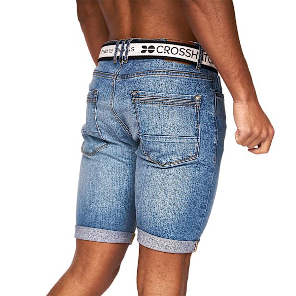 Crosshatch herr Reestier denimshorts 30R ljus tvätt Light Wash 30R