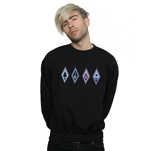 Disney Herr Frozen 2 Elements Symbols Sweatshirt 4XL Svart Black 4XL