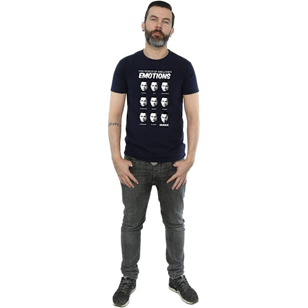 The Big Bang Theory Herr Emotions Sheldon Bomull T-shirt L Marinblå Navy Blue L