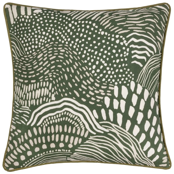 Hoem Nola Piped Abstrakt Kuddfodral 45cm x 45cm Oliv Olive 45cm x 45cm