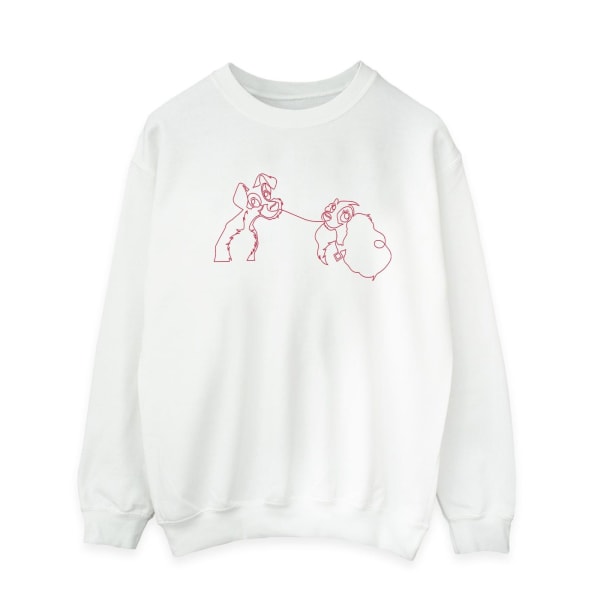 Disney Mens Lady And The Tramp Spaghetti Outline Sweatshirt L W White L