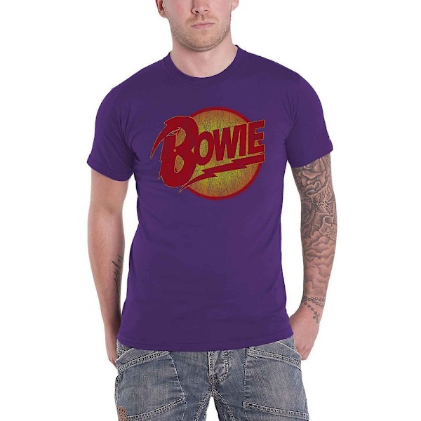 David Bowie Unisex Vuxen Diamond Dogs Vintage Logo T-Shirt XXL Purple XXL