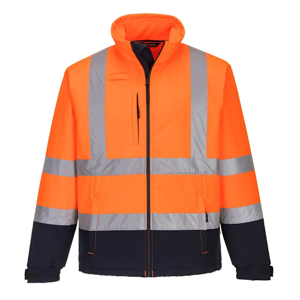 Portwest Herr Kontrast Hög Synlighet Mjuk Skaljacka 3XL Orange/Na Orange/Navy 3XL