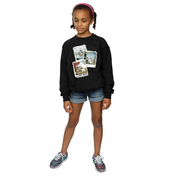 Disney Girls Frozen Olaf Polaroid Sweatshirt 7-8 år Svart Black 7-8 Years