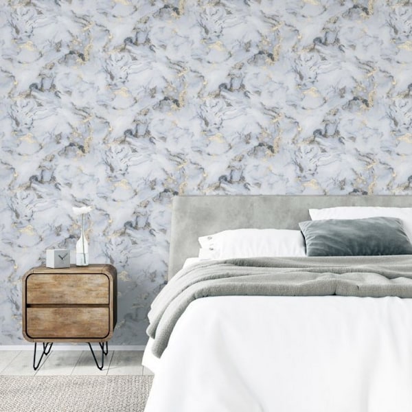 Arthouse Bahia Marmor Tapet 10m x 53cm Monokrom/Guld Monochrome/Gold 10m x 53cm