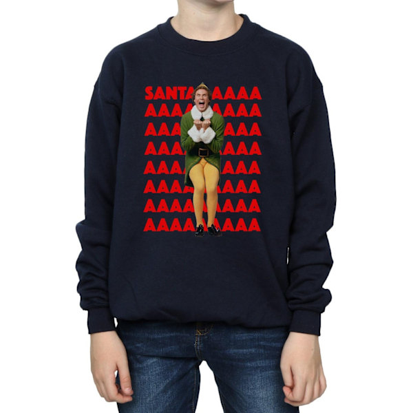 Elf Boys Buddy Santa Scream Sweatshirt 7-8 år Marinblå Navy Blue 7-8 Years