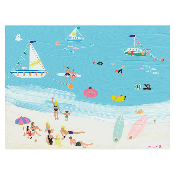 Mary Donald Sunshine Cove Canvas Print 30cm x 40cm Blå/Kräm Blue/Cream 30cm x 40cm