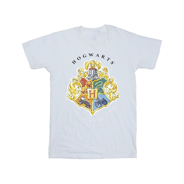 Harry Potter Boys Hogwarts School Emblem T-Shirt 3-4 år Vit White 3-4 Years