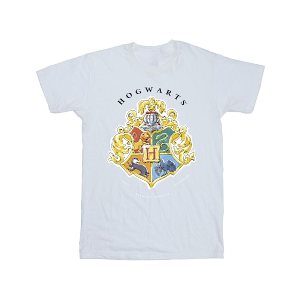 Harry Potter Pojkar Hogwarts Skolemblem T-shirt 7-8 År Vit White 7-8 Years