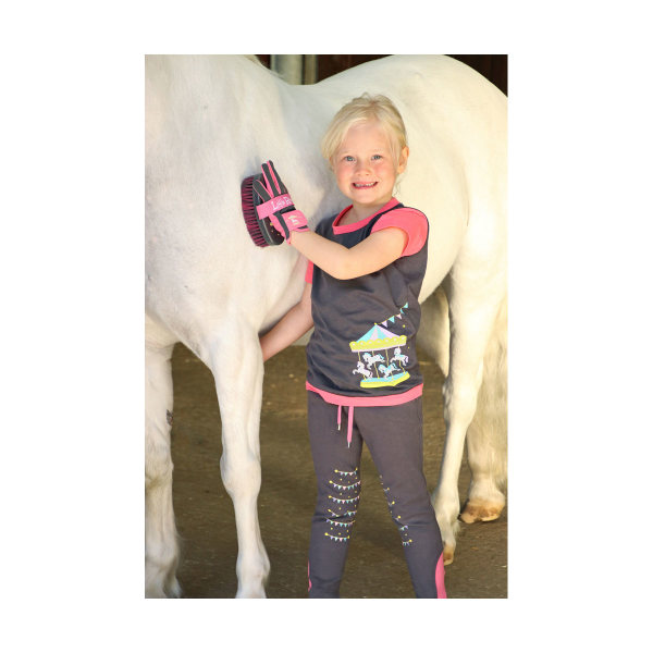 Little Rider Barn/Barn Merry Go Round Riding Gloves L Grå Grey/Pink L