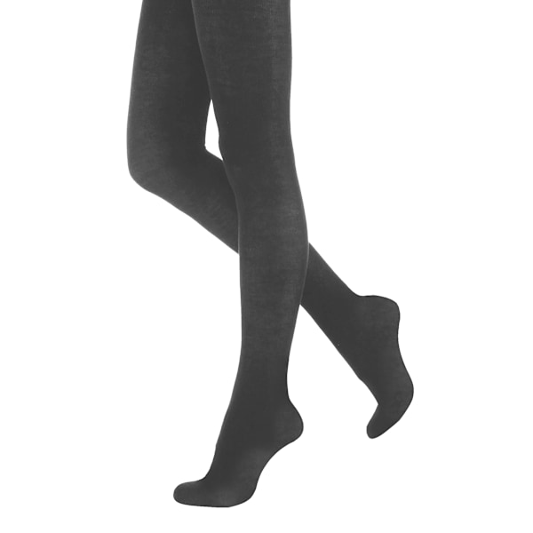 Silkeslena dam/dam 300 Denier utseende fleece tights (1 par Grey Large (42”-48”)