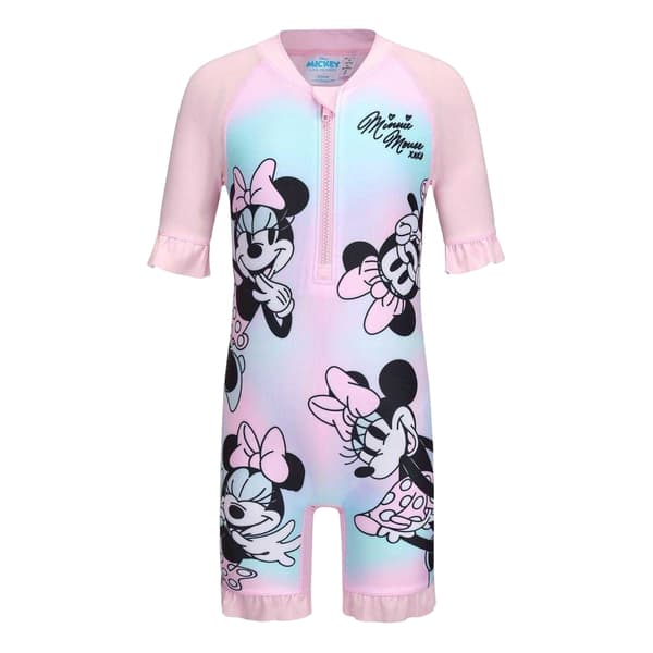 Disney Barn/Barn Minnie Mouse Heltäckande Tryck Hel Baddräkt Pink 2-3 Years