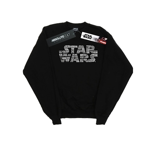 Star Wars Flickor Upprepa Text Logo Sweatshirt 5-6 År Svart Black 5-6 Years