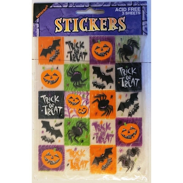 Amscan Trick Or Treat Halloween-klistermärken En Storlek Flerfärgad Multicoloured One Size