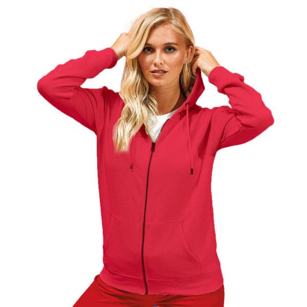 Asquith & Fox Ekologisk hoodie med dragkedja för dam/dam 14 UK Ch Cherry Red 14 UK