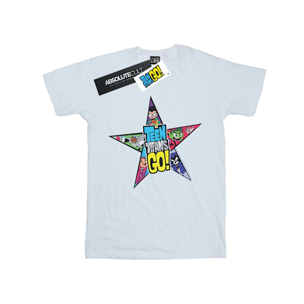 DC Comics Dam/Kvinnor Teen Titans Go Star Logo Bomull Pojkvän White 3XL