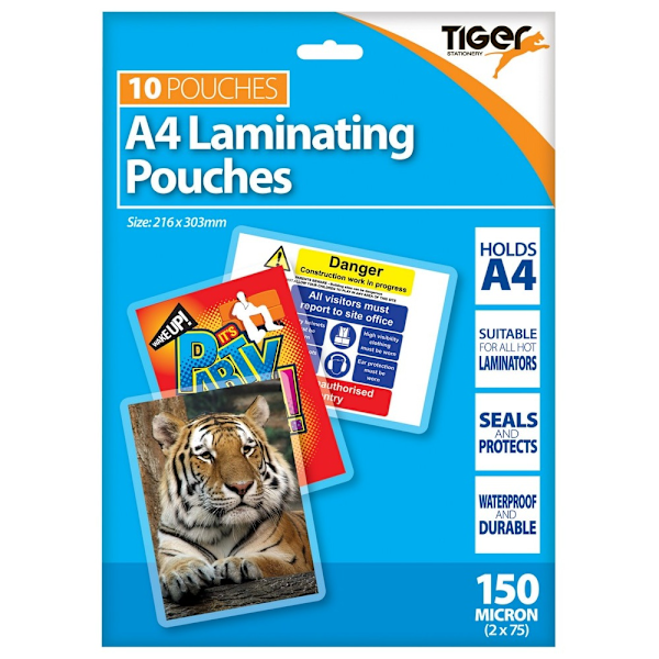 Tiger Stationery Lamineringsfickor (10-pack) One Size Trans Transparent One Size