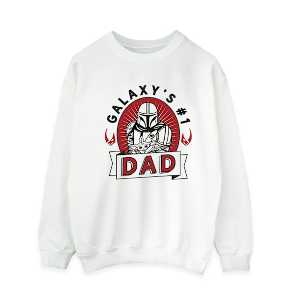 Star Wars Mandalorian Herr Galaxy Pappa Sweatshirt L Vit White L