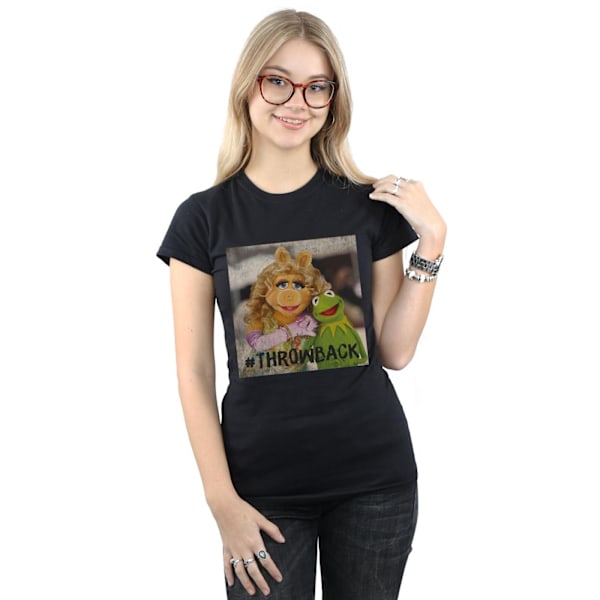 Disney Dam/Kvinnor Mupparna Throwback Foto Bomull T-shirt Black M