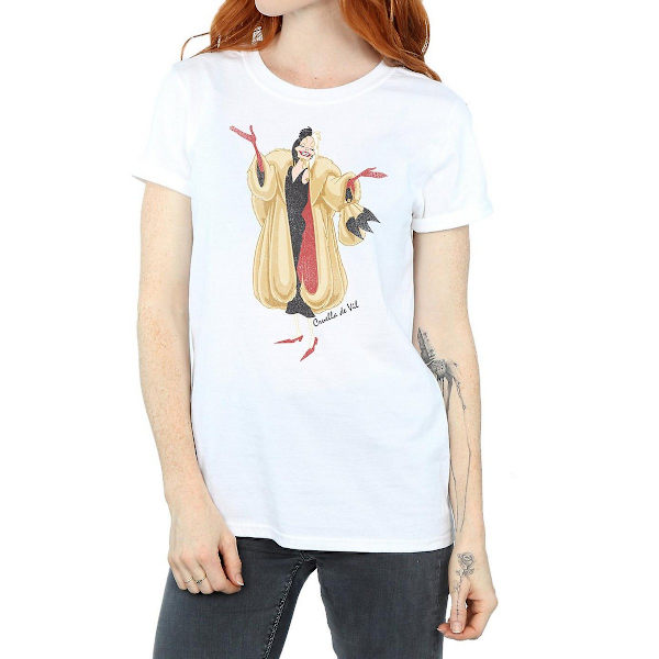 101 Dalmatiner Dam/Dam Cruella De Vil Boyfriend T-shirt L White/Beige L