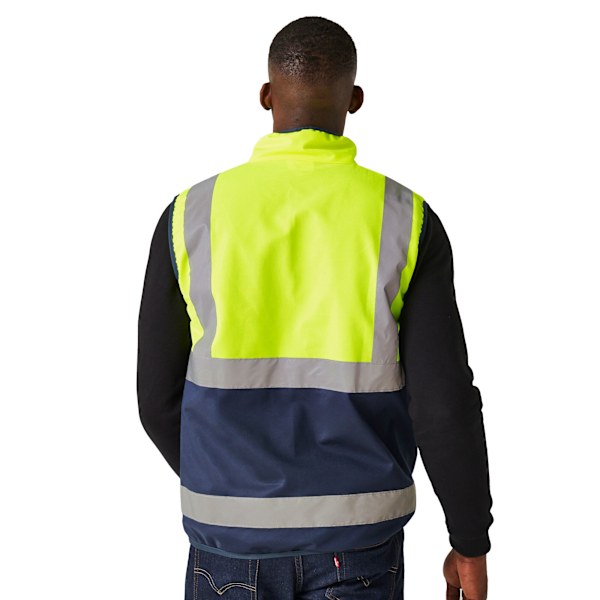 Regatta Herr Pro Full Zip Hi-Vis Väst S Gul/Marinblå Yellow/Navy S