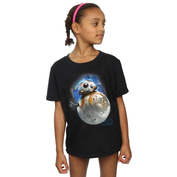 Star Wars: The Last Jedi T-shirt för flickor med BB-8, borstad, 7-8 år, B Black 7-8 Years