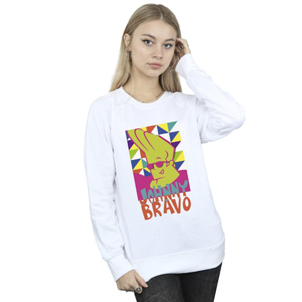 Johnny Bravo Dam/Kvinnor Multi Triangles Pop Art Sweatshirt X White XL