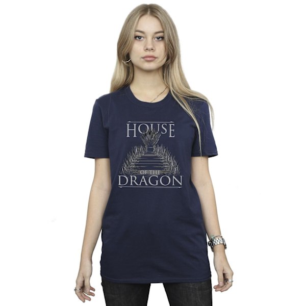 Game Of Thrones: House Of The Dragon Dam/Damtröja Throne Text Navy Blue 3XL