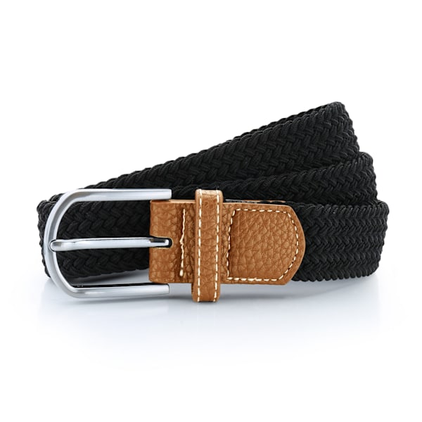 Asquith & Fox Herr Vävd Flätad Stretch Bälte En Storlek Svart Black One Size