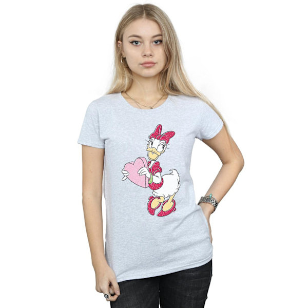 Disney Womens/Ladies Daisy Duck Love Heart Bomull T-shirt M Spo Sports Grey M