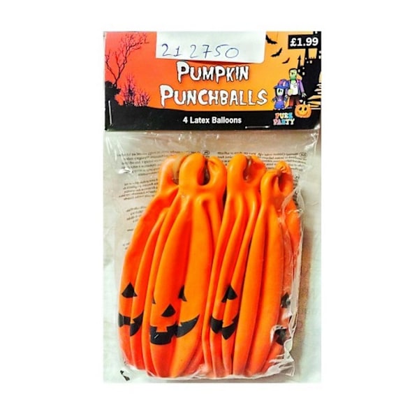 Pumpkin Punchballs Latexballonger (4-pack) En Storlek Orange/Svart Orange/Black One Size