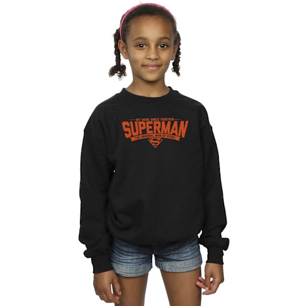 DC Comics Girls Superman Hero Dad Sweatshirt 12-13 år Svart Black 12-13 Years