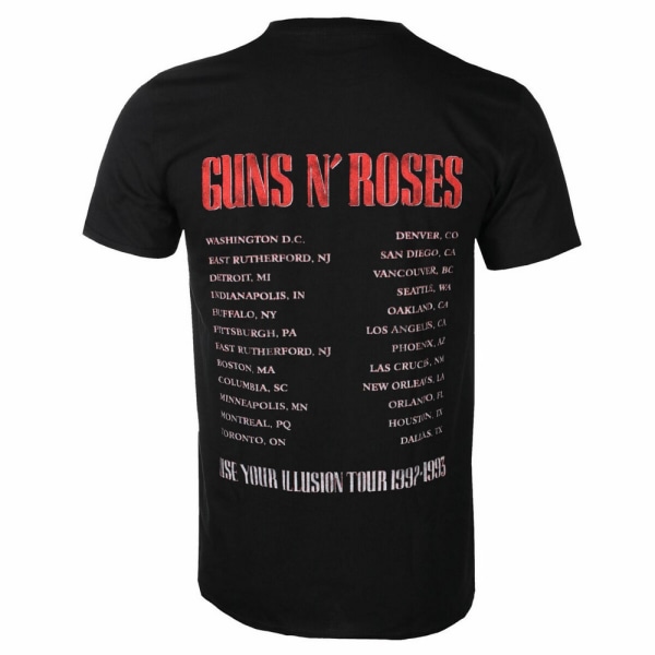Guns N Roses Unisex Vuxen Illusion Tour Back Print T-shirt M Bl Black M