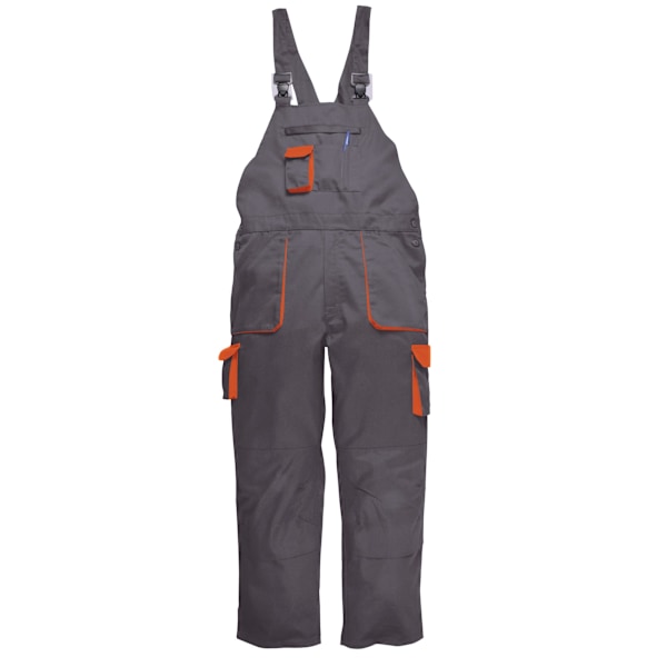 Portwest Contrast Bib & Brace / Arbetskläder (2-pack) 2XL x Regu Grey/Orange 2XL x Regular