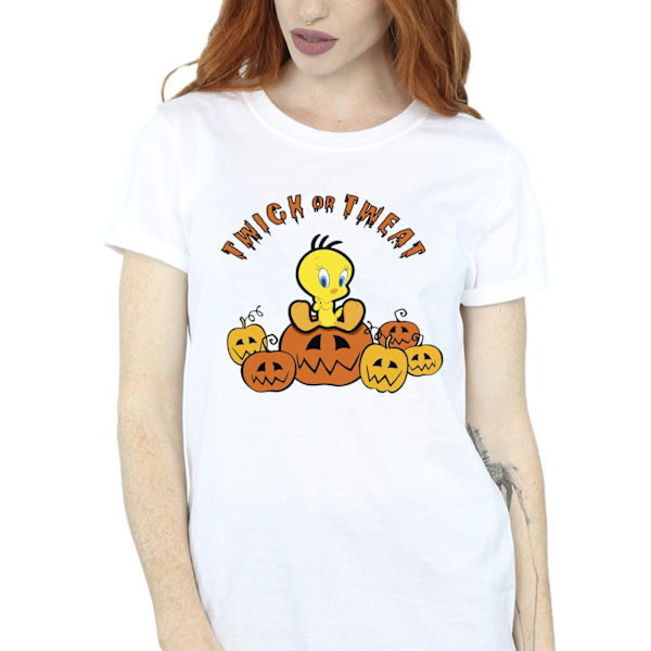 Looney Tunes Dam/Damer Twick Eller Tweat Bomull Pojkvän T-shirt White 4XL