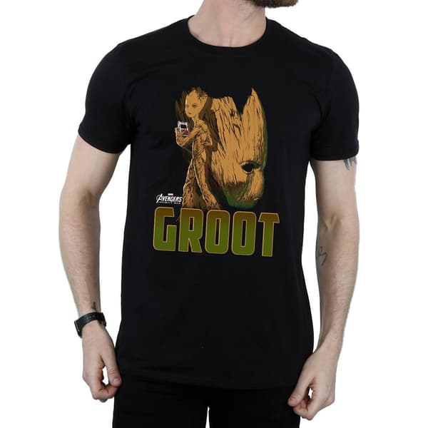 Marvel Herr Avengers Infinity War Groot Karaktär T-Shirt M Svart Black M