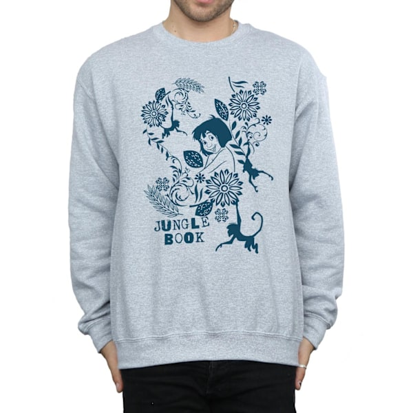Disney Mens The Jugle Book Mowgli Tale Sweatshirt 3XL Sports Grå Sports Grey 3XL