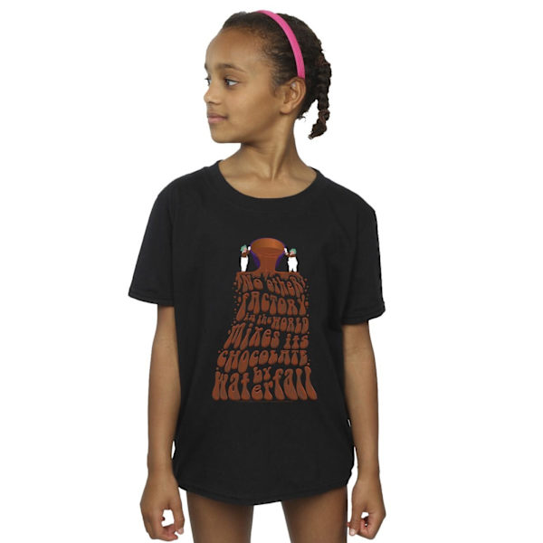 Willy Wonka Flickor Choklad Vattenfall Bomull T-shirt 12-13 År Black 12-13 Years