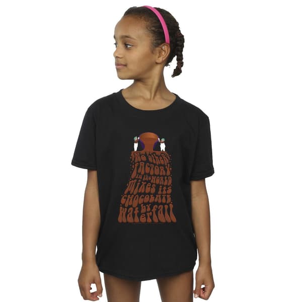 Willy Wonka Flickor Chokladvattenfall Bomulls T-shirt 3-4 år Black 3-4 Years