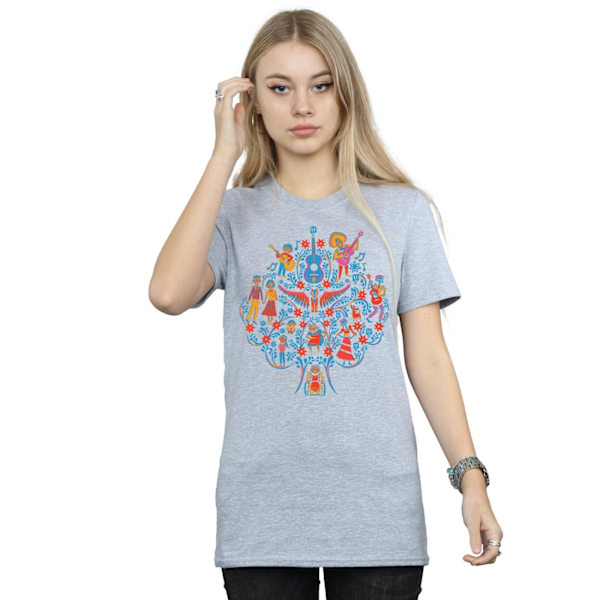 Disney Dam/Damer Coco Träd Mönster Bomull Pojkvän T-shirt Sports Grey S
