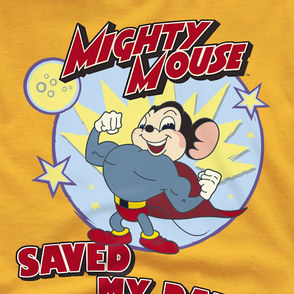 Mighty Mouse Herr Dag Vintage T-Shirt XL Guld Gold XL