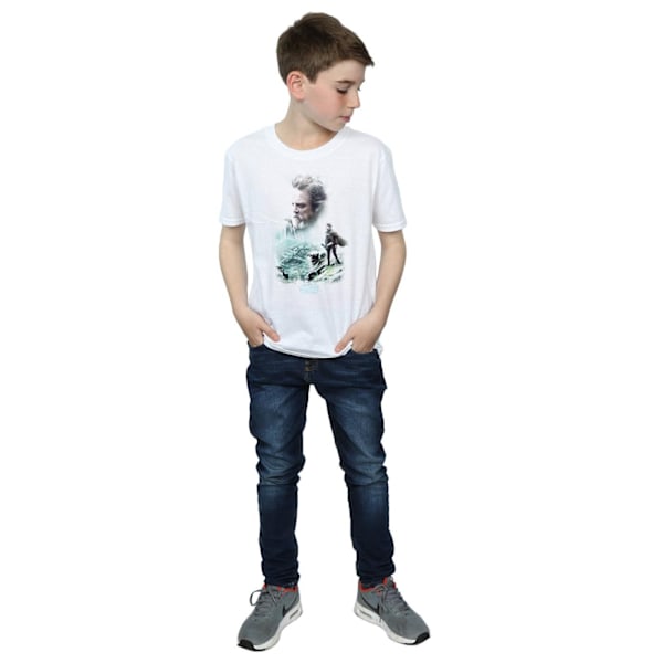 Star Wars Boys The Last Jedi Luke Och Rey T-Shirt 5-6 År Vit White 5-6 Years