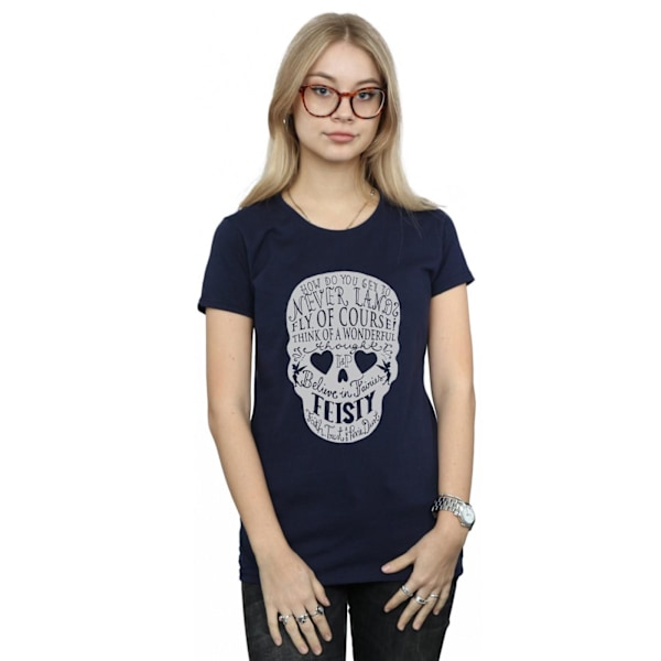 Disney Dam/Kvinnor Tinker Bell Skull Bomull T-shirt S Marin Blå Navy Blue S
