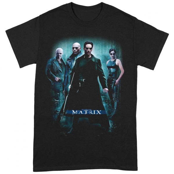Matrix Unisex Vuxen Poster T-shirt L Svart/Blå Black/Blue L