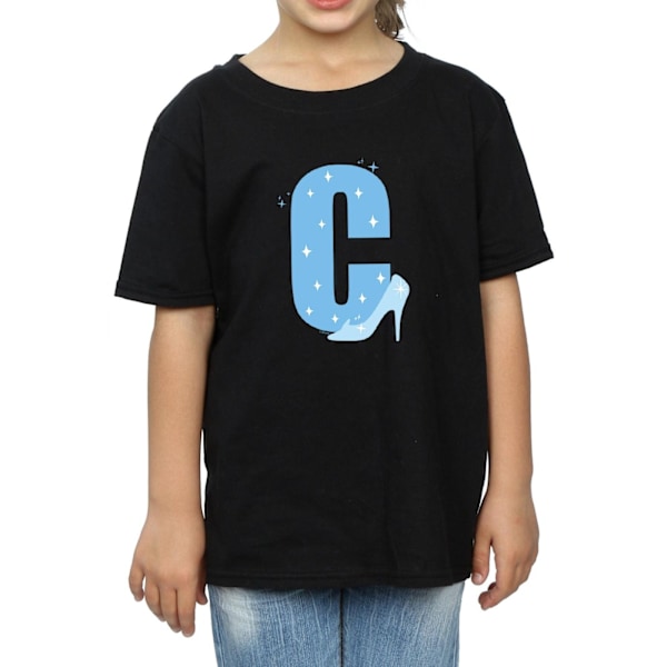 Disney Girls Alphabet C Is For Cinderella Bomull T-Shirt 12-13 Black 12-13 Years