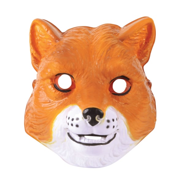 Bristol Novelty Unisex Adults Plastic Fox Mask One Size Orange/ Orange/White One Size